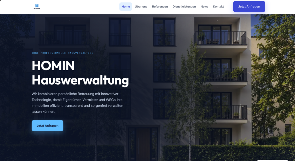 Website von Homin24 – Referenz von TechHan