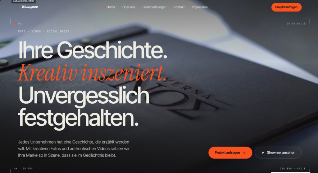 Website von Shooty030 – Referenz von TechHan
